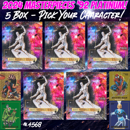 Break 4568 - 2024 Marvel Masterpieces '92 Platinum - 5 BOX Pick Your Character!