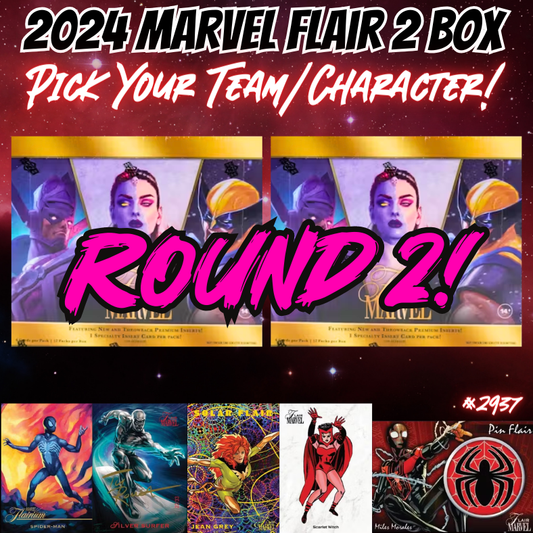 Break 2937 - 2024 Marvel Flair 2 Box - Pick Your Character/Team ROUND 2!