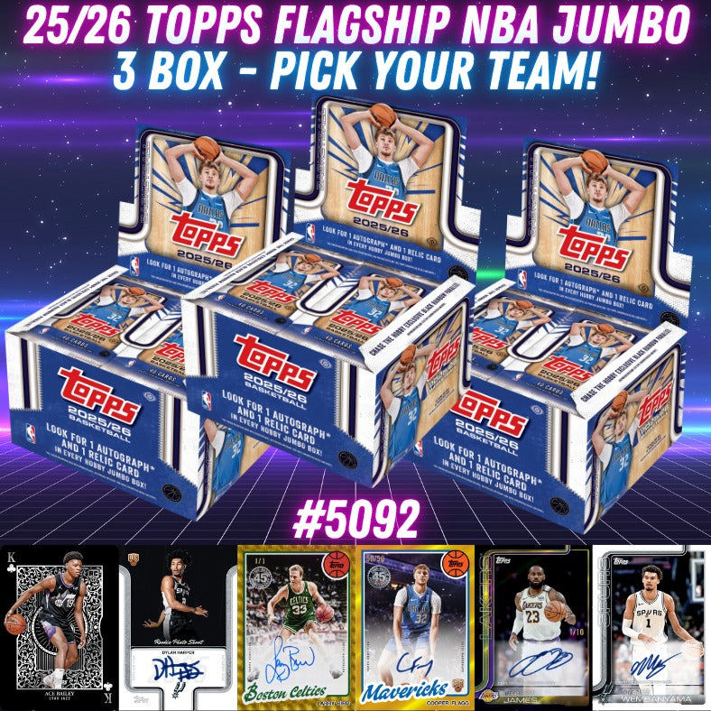 Break 5092 - 25/26 TOPPS Flagship NBA Jumbo 3 Box - Pick Your Team!