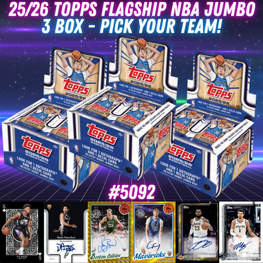 Break 5092 - 25/26 TOPPS Flagship NBA Jumbo 3 Box - Pick Your Team!