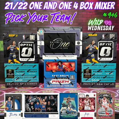 Break 946 - NBA 21/22 One and One + Prizm Fast Break 4 Box Mixer - Pick Your Team!