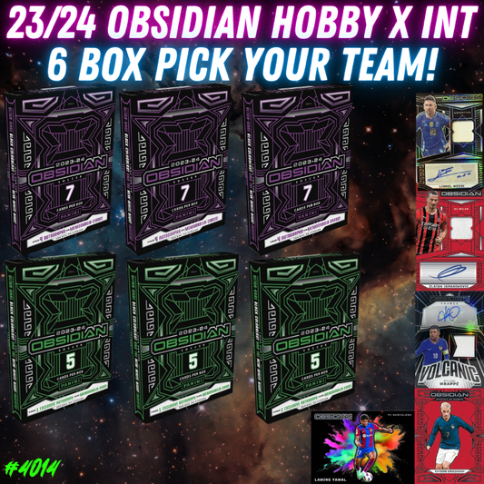 Break 4014 - 23/24 Obsidian Soccer Hobby x International - 6 Box - Pick Your Team!