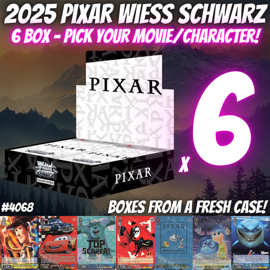 Break 4068 - 2025 Pixar Weiss Schwarz 6 Box HALF CASE - Pick Your Character/Movie!