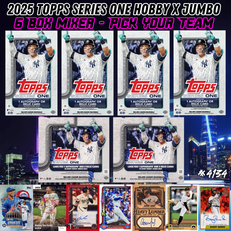 Break 4134 - NEW RELEASE - 2025 Topps MLB Series 1 Baseball - Hobby x Jumbo - 6 Box Mixer Pick Your Team!