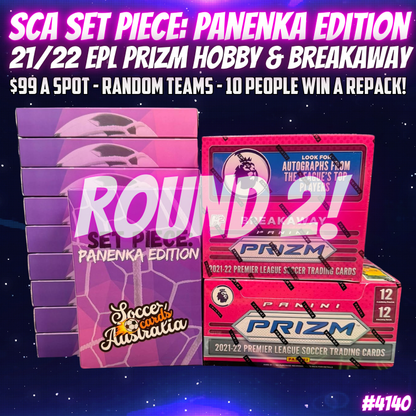 Break 4140 - SCA Set Piece: Panenka Edition FULL CASE x 21/22 EPL Prizm Repack LAUNCH- ROUND 2
