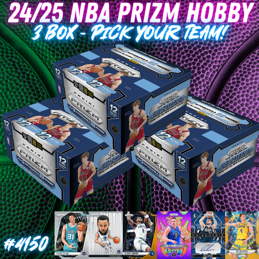 Break 4150 - NBA 24/25 Prizm Hobby 3 BOX - Pick Your Team/Player!