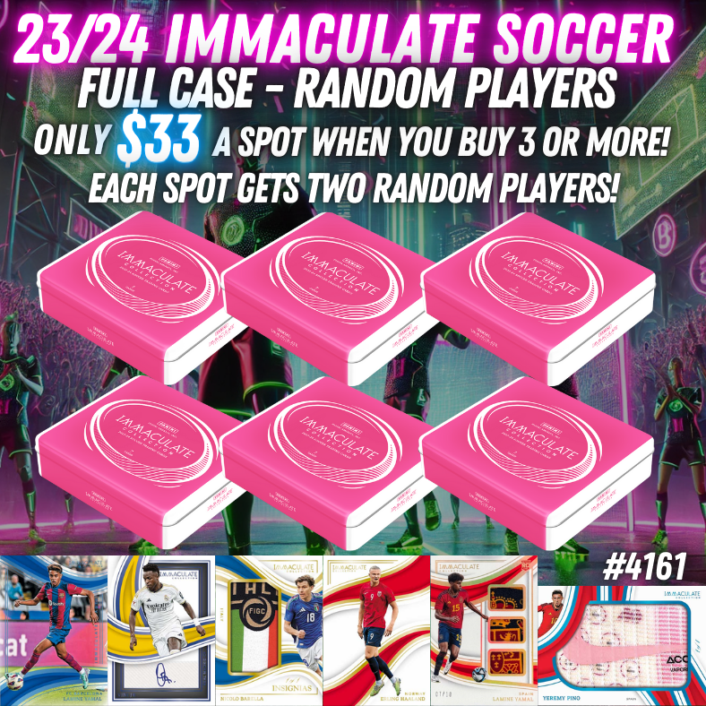 Break 4161 - 23/24 Immaculate Soccer Hobby - Full Case - RANDOM PLAYERS