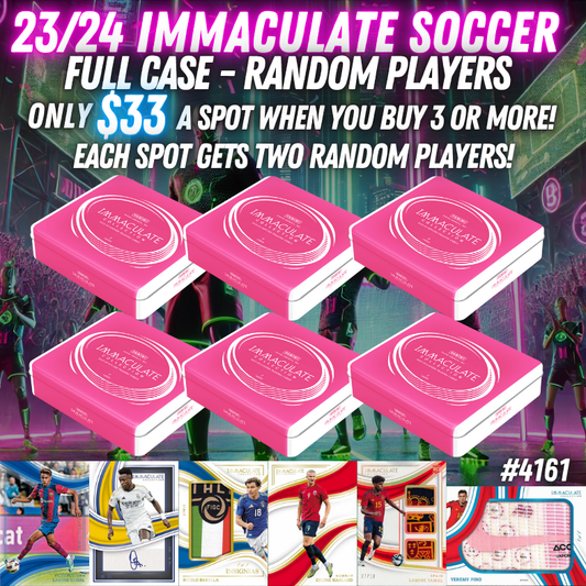 Break 4161 - 23/24 Immaculate Soccer Hobby - Full Case - RANDOM PLAYERS