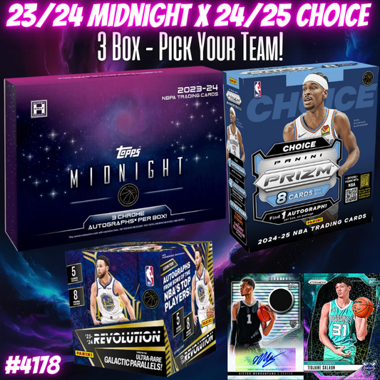 Break 4178 - NBA Dual Year Prizm Choice x Midnight 3 Box - Pick Your Team!