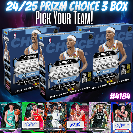 Break 4184 - NBA 24/25 Prizm Choice 3 Box - Pick Your Team/Player!