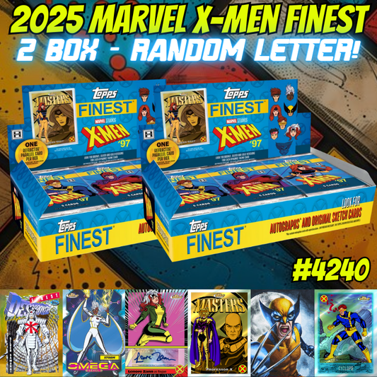 Break 4240 - 2025 Marvel X-Men Finest Hobby 2 Box - Random Letter!