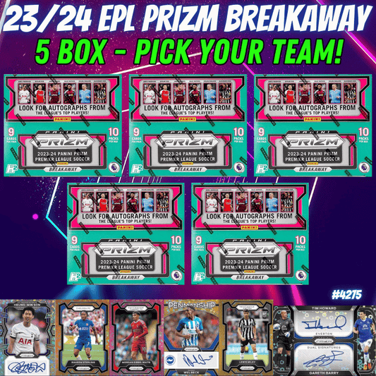 Break 4275 - 23/24 EPL Prizm Breakaway 5 Boxer - Pick Your Team!