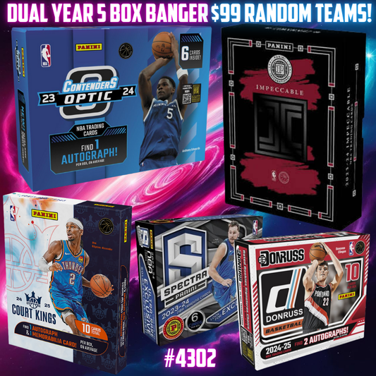 Break 4302 - NBA Super Saturday Impeccable x Contenders 5 Box - $99 Random Teams!