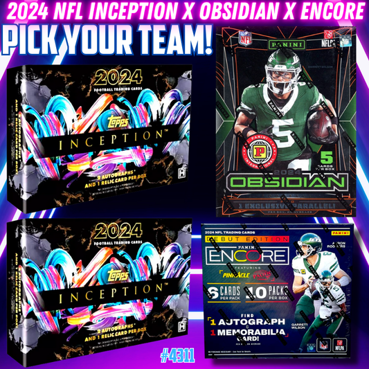 Break 4311 - 2024 NFL Inception x Obsidian x Encore - QUAD HOBBY Pick Your Team!