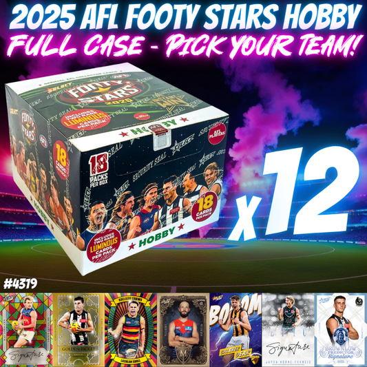 Break 4319 - 2025 AFL Footy Stars Hobby - FULL CASE - Pick Your Team!