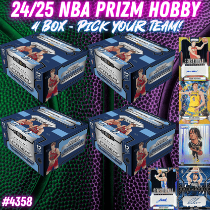 Break 4358 - NBA GRAIL HUNTING - 24/25 NBA Prizm HOBBY - 4 Box - Pick Your Team!
