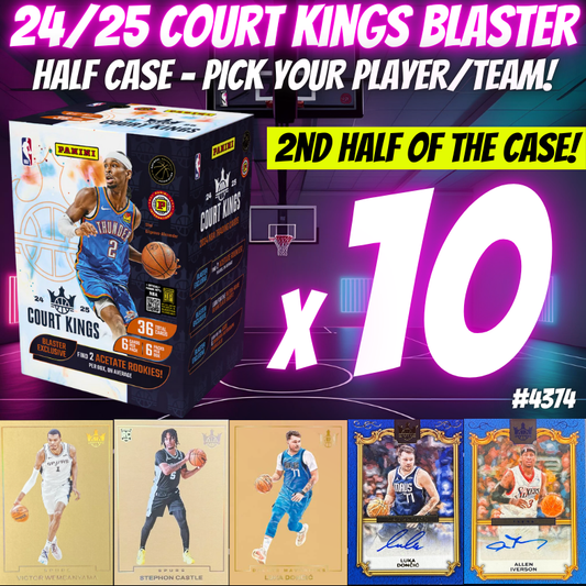 Break 4374 - 24/25 NBA Court Kings Blaster 2nd HALF of the CASE - 10 Boxes - PICK YOUR PLAYER/TEAM!