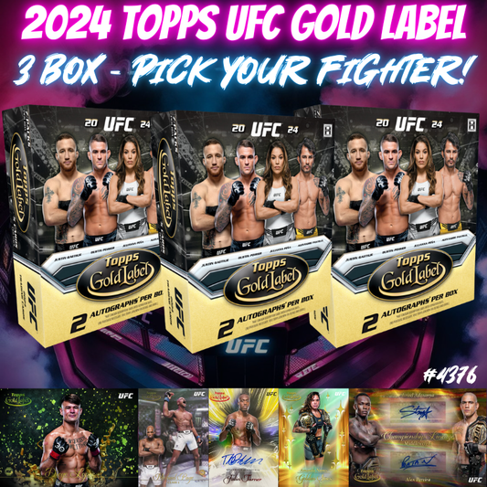Break 4376 - 2024 Topps UFC Gold Label 3 Box - Pick Your Fighter!
