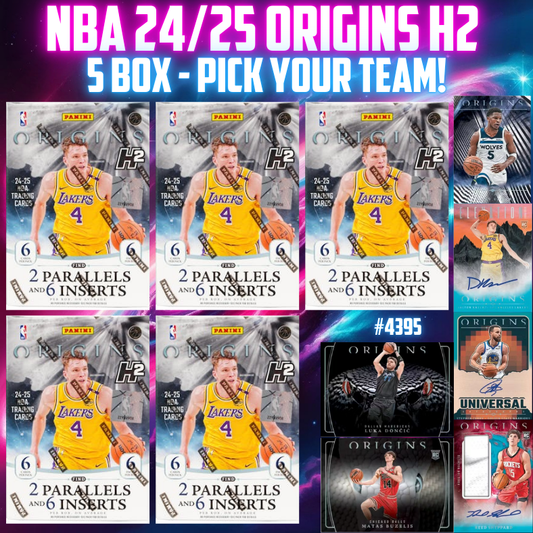 Break 4395 - NBA 24/25 Origins H2 Snake Eyes Hunting - 5 Box - PICK YOUR TEAM!