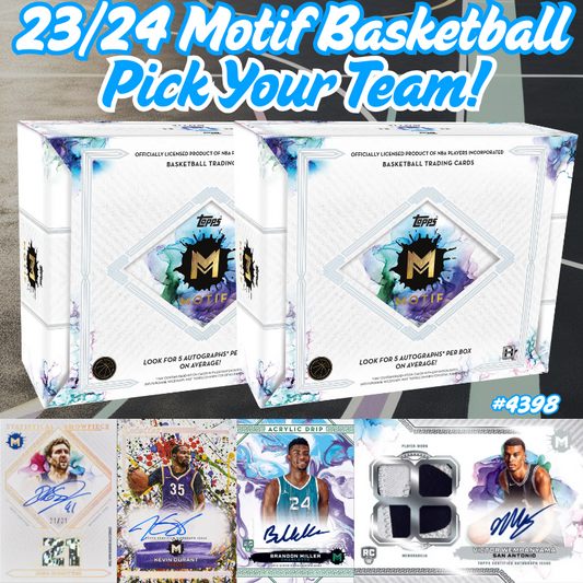 Break 4398 - 23/24 Topps Motif Basketball 2 Box - Pick Your Team!