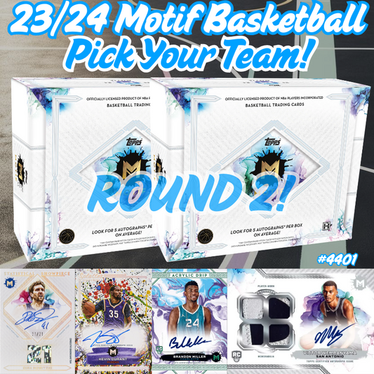 Break 4401 - 23/24 Topps Motif Basketball 2 Box - Pick Your Team! Round 2!