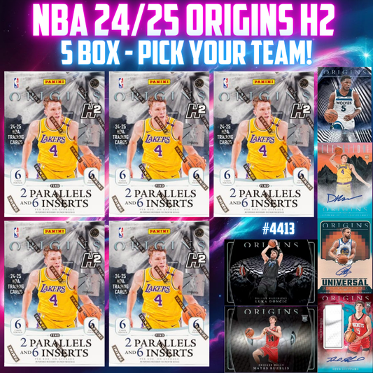 Break 4413 - NBA 24/25 Origins H2 Snake Eyes Hunting - 5 Box - PICK YOUR TEAM!