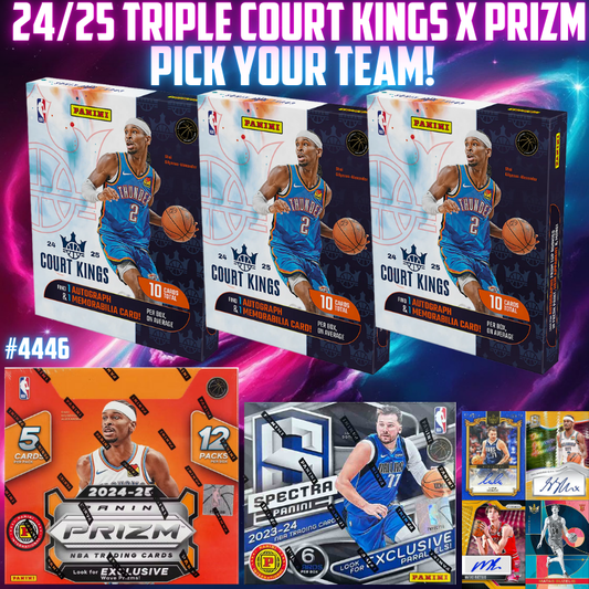 Break 4446 - NBA 24/25 Triple Court Kings x Prizm x Spectra 5 Box - Pick Your Team!