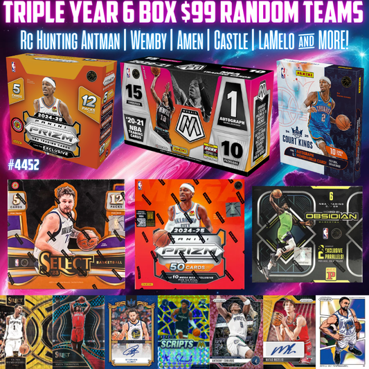 Break 4452 - NBA TRIPLE YEAR 6 BOX BANGER - Random Teams!