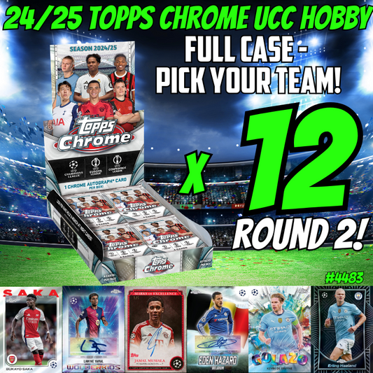 Break 4483 - NEW RELEASE - 24/25 Topps UCC Chrome HOBBY - FULL CASE - Pick Your Team! ROUND 2!