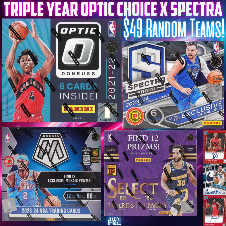 Break 4521 - Triple Year Optic Choice x Spectra 4 Box Mixer - $49 Random Teams