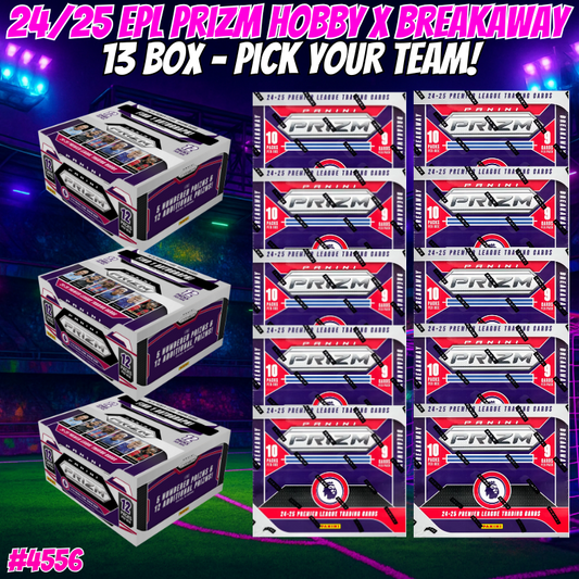 Break 4556 - 24/25 EPL Prizm Breakaway x Hobby 13 Box Pick Your Team Mixer!
