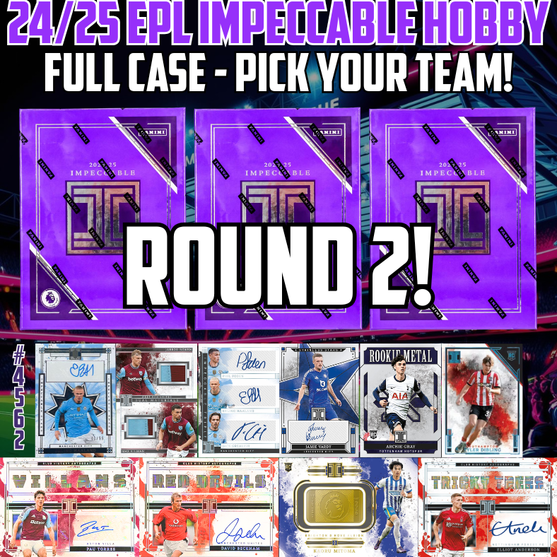 Break 4562 - NEW RELEASE - 24/25 EPL Impeccable Hobby - FULL CASE - Pick Your Team! ROUND 2!