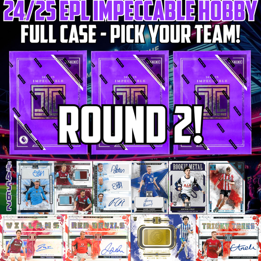 Break 4562 - NEW RELEASE - 24/25 EPL Impeccable Hobby - FULL CASE - Pick Your Team! ROUND 2!