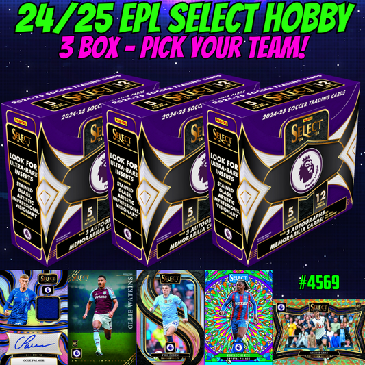 Break 4569 - 24/25 EPL Select Hobby - 3 Box - Pick Your Team!