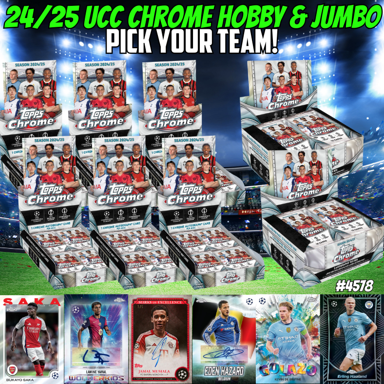 Break 4578 - 24/25 UCC Chrome HALF CASE Hobby & Double JUMBO - Pick Your Team!