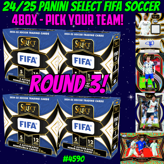 Break 4590 - 24/25 Panini Select FIFA Soccer Hobby - 4box - Pick Your Team! ROUND 3!