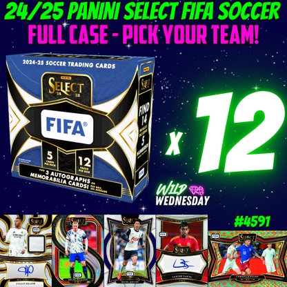 Break 4591 - 24/25 Panini Select FIFA Soccer Hobby - FULL CASE - Pick Your Team!