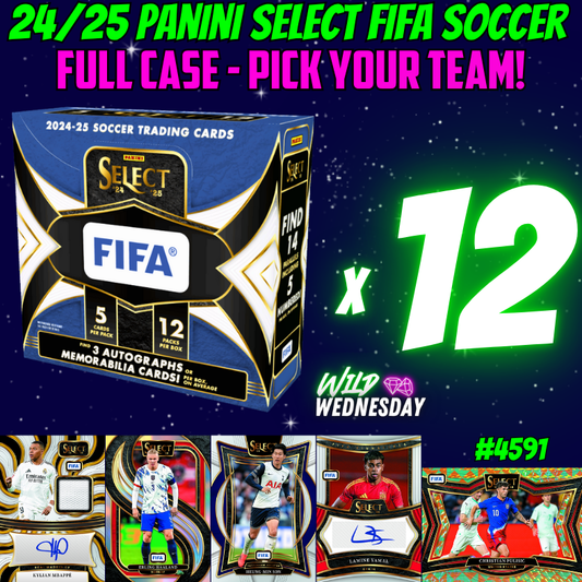 Break 4591 - 24/25 Panini Select FIFA Soccer Hobby - FULL CASE - Pick Your Team!