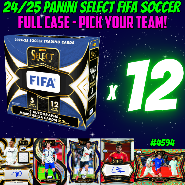 Break 4594 - 24/25 Panini Select FIFA Soccer Hobby - FULL CASE - Pick Your Team!