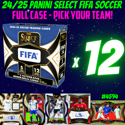 Break 4594 - 24/25 Panini Select FIFA Soccer Hobby - FULL CASE - Pick Your Team!