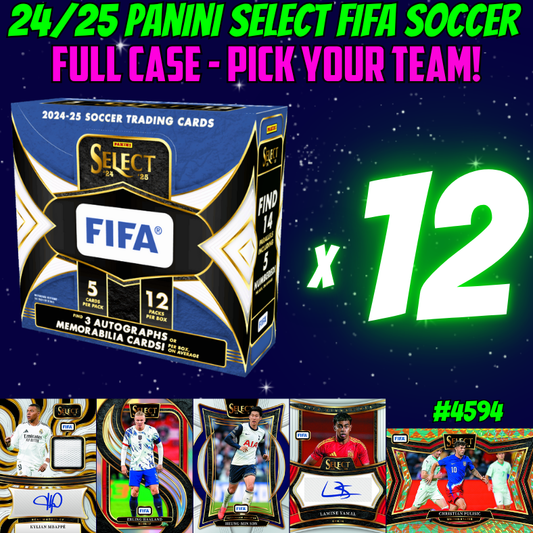 Break 4594 - 24/25 Panini Select FIFA Soccer Hobby - FULL CASE - Pick Your Team!