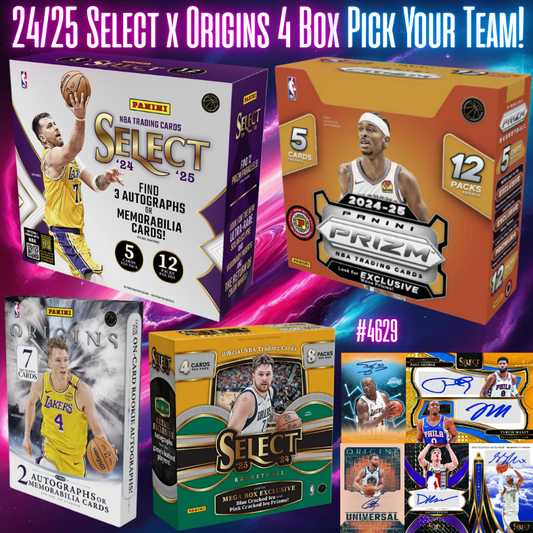 Break 4629 - NBA 24/25 Select x Origins Hobby 4 Box - Pick Your Team!