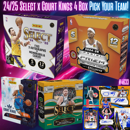 Break 4633 - NBA 24/25 Select x Court Kings Hobby 4 Box - Pick Your Team!