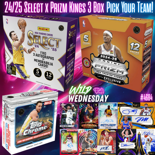 Break 4684 - NBA 24/25 Select Hobby x Prizm Int. Hobby 3 Box - Pick Your Team!