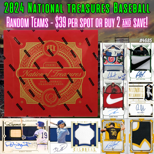Break 4685 - 2024 National Treasures Baseball Hobby - Random Teams!