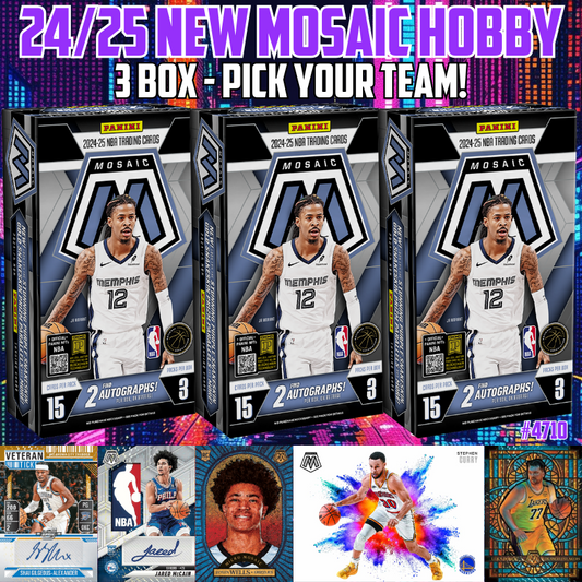 Break 4710 - NBA NEW 24/25 Mosaic Hobby 3 Box - Pick Your Team!