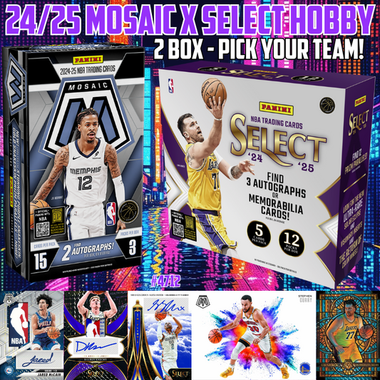 Break 4712 - NBA 24/25 Mosaic x Select HOBBY 2 Box - Pick Your Team!