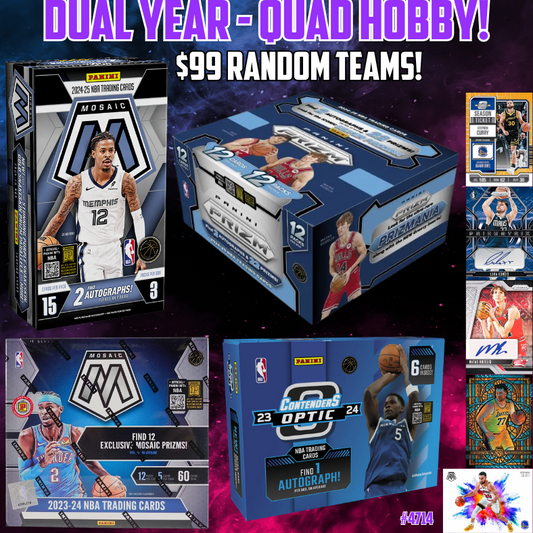 Break 4714 - NBA NEW MOSAIC x DUAL YEAR QUAD HOBBY Random Teams!