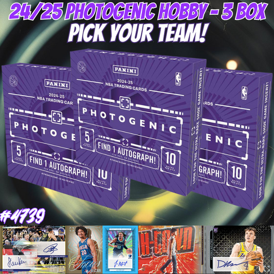 Break 4739 - NBA 24/25 Photogenic Hobby 3 Box - Pick Your Team!
