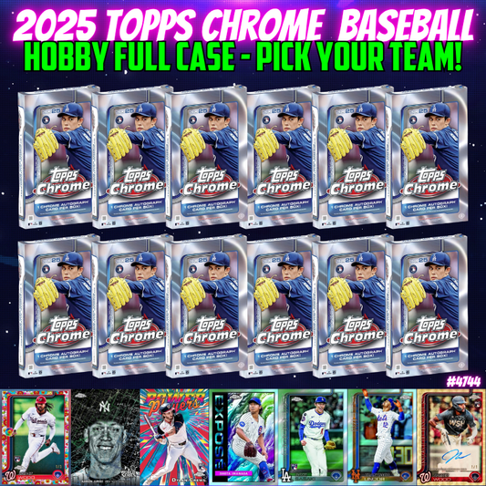 Break 4744 - 2025 MLB Chrome Hobby - FULL CASE - Pick Your Team!
